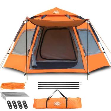 Imagem de Barraca Camping Grande Automática 5 a 8 Pessoas Tela Anti Mosquito Mon