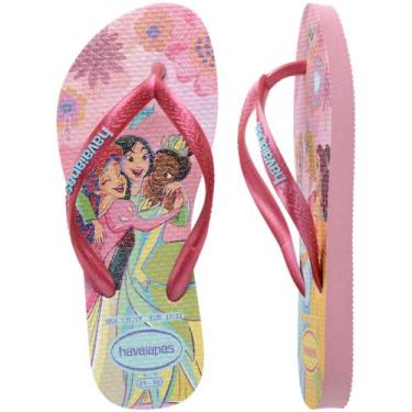 Imagem de Chinelo Havaianas Kids Slim Princess Coleçao 2024, Rosa glow, 35/36