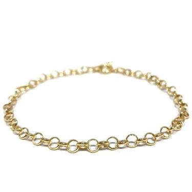 Imagem de Bracelete Pulseira Portuguesa Em Ouro 18k Elo Português Feminina Com F