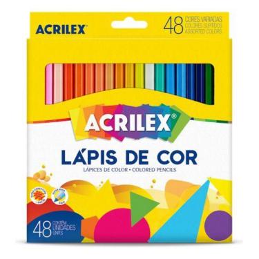 Imagem de Lapis De Cor 48 Cores Acrilex Escolar Pintura Desenhos