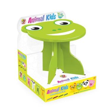 Imagem de Banquinho Infantil Sapo Animalkids 40kg Madeira da Junges