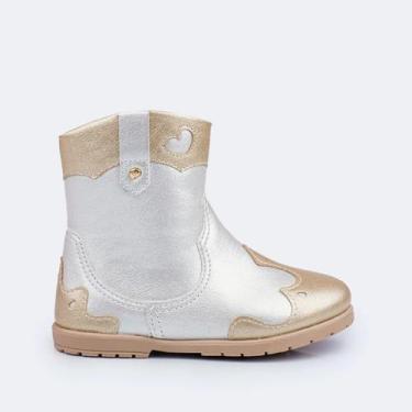 Imagem de Bota Infantil Menina Pampili Rubi Bota Prata/Dourado, 27