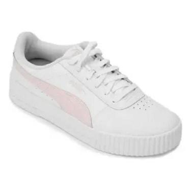 Imagem de Tênis Casual Puma Carina Feminino Adulto, 36, Branco