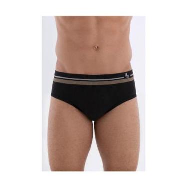 Imagem de Cueca Slip Algodão sem Costura Lupo 732-002, 9990, Preto, P-manequim 3