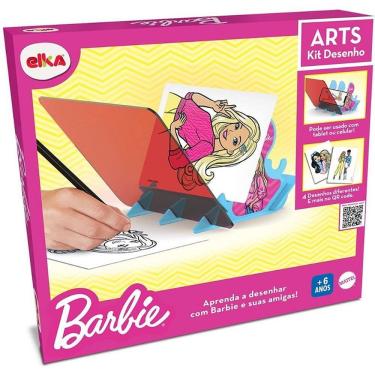 Imagem de Kit de Desenho e Colorir Barbie Arts Kit com Base de Apoio e Lápis e Adesivos 6+ Anos Elka