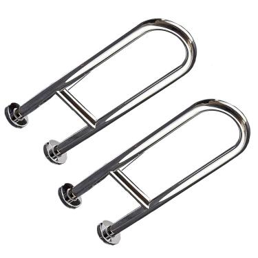 Imagem de Kit 2 Barras de Apoio em U Leva Pra Casa Banheiro Segurança Idoso Cadeirante Aço Inox 45cm