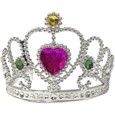 Imagem de Coroa de Princesa Plástico 11x9cm Pacote com 6 Unidades Dourado Make+