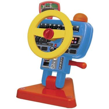 Imagem de Brinquedo Volante Fom para Bebê 12+ Meses Interativo com Sons e Buzina Azul Elka