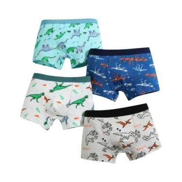 Imagem de Cuecas Boxer De Algodão Para Meninos 4 Peças Com Estampa De Desenhos A
