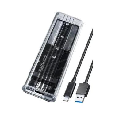 Imagem de Caixa Transparente USB Tipo C M.2 NVME PCIe Para SSD Com Protocolo NGF