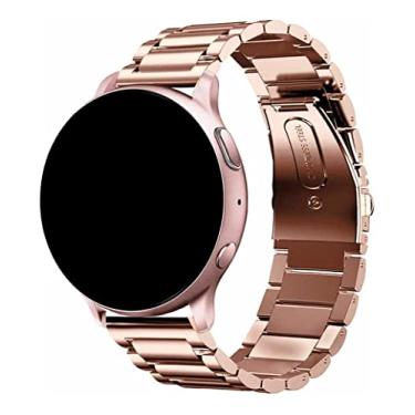 Imagem de C7 Pulseira de Aço Inoxidável Rosa 20mm Compatível com Samsung Galaxy Watch 4 40/44mm, Classic 42/46mm, Active 2 40/44mm, Active 40mm, Gear Sport, S2 Classic