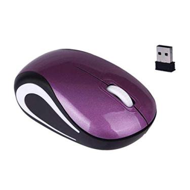 Imagem de heave Mini Mouse sem fio portátil PC Notebook 800/1200DPI USB 3 teclas Óptico 2.4G Mouse ABS Colorido Slim Mouse sem Fio para PC Roxo