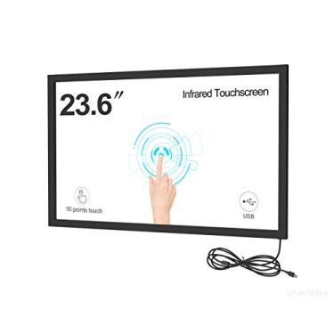 Imagem de GreenTouch Kits de sobreposição de painel de tela sensível ao toque infravermelho de 23,6 polegadas com USB Plug and Play, vidro de 3 mm de espessura