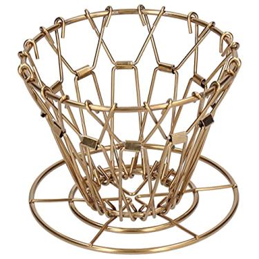 Imagem de Asixxsix Gotejador de café para despejar sobre o coador de café de aço inoxidável 304, copo de filtro de café reutilizável, dobrável, portátil, reutilizável, suporte para filtro de café para casa, escritório, cafeteria