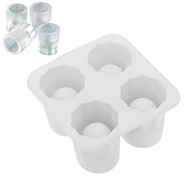 Imagem de Yajun Bandeja de cubo de gelo para bar com 4 grades de silicone para fazer gelo de cozinha, faça você mesmo, molde de copo criativo, 2 peças, ferramenta de frio para o verão, para beber