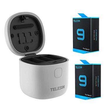 Imagem de Carregador Triplo Compatível com GoPro Hero 9 e Hero 10 Black + 2 Baterias Extras - Telesin