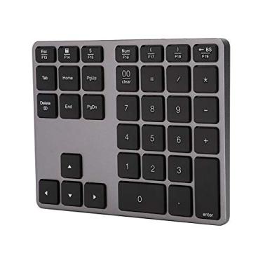 Imagem de Teclado numérico sem fio, teclado numérico portátil Bluetooth 35 teclas numéricas com capacidade de bateria de 300 mAh para laptop notebook smartphone (cinza)
