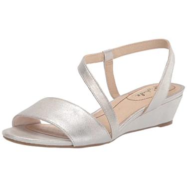 Imagem de LifeStride Sandália feminina Yasmine Wedge, Prata 1, 7 Wide