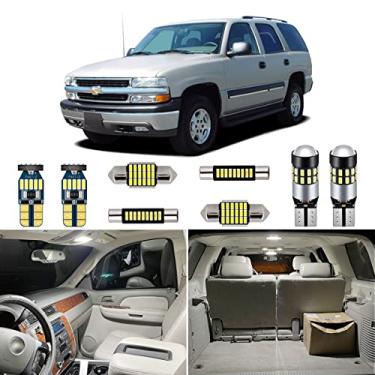 Imagem de AUTOGINE Kit de luzes LED interiores brancas de 20 peças para Chevrolet Chevy Tahoe/Suburban ou GMC Yukon 2000 2001 2002 2003 2004 2005 2006 Super Bright 6000K Pacote de lâmpadas de LED interiores + ferramenta de instalação