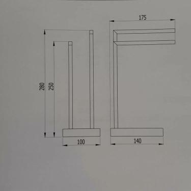 Imagem de Porta Toalha De Bancada Fani Horus Preto Fosco 2300 Bk450