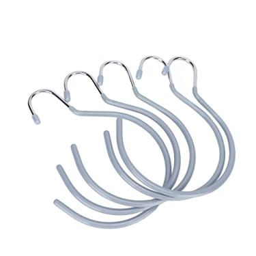 Imagem de 5 peças de suporte de chapéu organizador pendurado, anéis de cinto, anéis de cinto, ganchos de guarda-roupa para salão de beleza SPA para roupão de banho cachecol cinto multiuso ganchos pendurados (cinza)