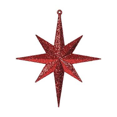 Imagem de Vickerman M167203 Glitter iridescente plástico Belém Estrela 4/caixa, 20,32 cm, vermelho