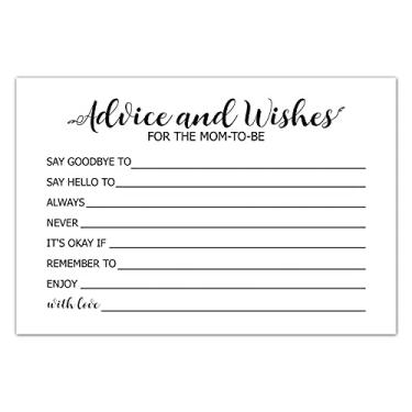 Imagem de Advice and Wishes for the momfe, cartões de conselhos para bebês para nova mamãe, perfeitos para chá de bebê, ideias de atividades de jogos de chá de bebê, presentes para novas mães, pacote com 127 x 15 cm