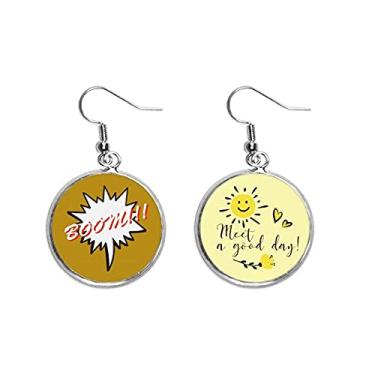 Imagem de Brinco diário de língua bate-papo emoção emoção emoção gota de orelha girassol flor joias moda, Medium, Metal