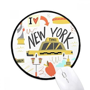 Imagem de DIYthinker America New York City Liberty Illistration Mouse Pad Desktop Office Tapete redondo para computador