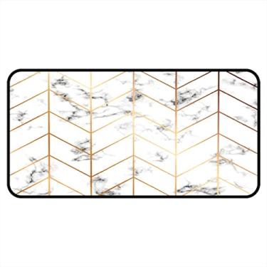Imagem de Vijiuko Tapetes de cozinha textura de mármore branco teia de aranha área de cozinha tapetes e tapetes antiderrapante tapete de cozinha tapetes laváveis para chão de cozinha escritório em casa pia lavanderia interior exterior 101,6 x 50,8 cm