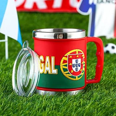 Imagem de LNGOEHO 2022 WORLD CUP Canecas de futebol 396.9 g Aço Inoxidável Quente Mantendo Copos de Café Lembranças Nacionais Fãs Pequenos Prêmios de Eventos (Portugal)