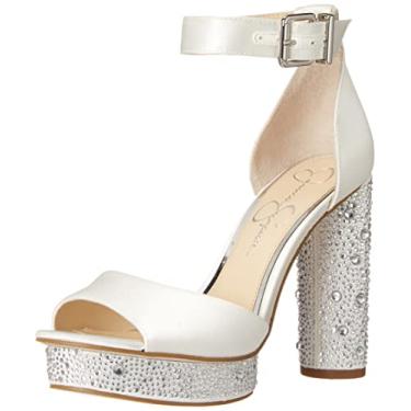 Imagem de Jessica Simpson Sandália plataforma feminina Everyn com salto, Branco, 42