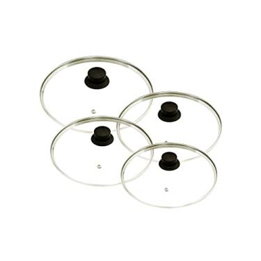 Imagem de Jogo 4 Tampas De Vidro Avulsas P/Panelas 17; 19; 21 E 25 Cm