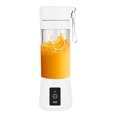 Imagem de HUIOP Liquidificador portátil para shakes e smoothies tamanho pessoal dose única viagem espremedor de frutas copo misturador com recarregável 2000 mah bateria recarregável usb pequeno mini liquidifica