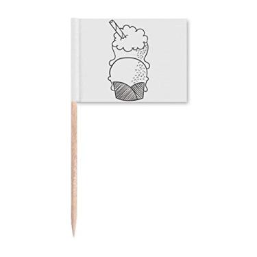 Imagem de Marcador de palito de sorvete, biscoitos com contorno preto, enfeite de festa