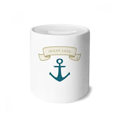 Imagem de DIYthinker Anchor Ocean Love Sea Sailing Padrão Dinheiro Caixa de Cerâmica Porta-Moedas Presente