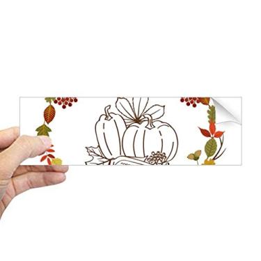 Imagem de DIYthinker Adesivo retangular com estampa de guirlanda de Dia de Ação de Graças, folha para janela