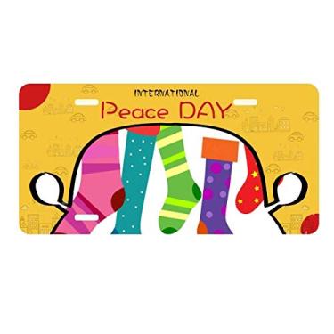 Imagem de DIYthinker Ilustração de Meias Coloridas Feliz Natal Placa Etiqueta Decoração de Carro Dia da Paz