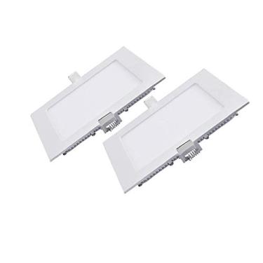 Imagem de Kit 02 Painel Plafon Led 6W Quadrado Embutir Luminária Teto Branco