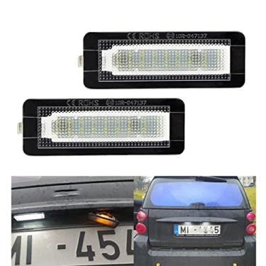 Imagem de MALOOS 2pcs Luz da placa de licença do número de LED Para Benz smart Fortwo Coupe/Cabriolet W453 2015,W450 2004-2007