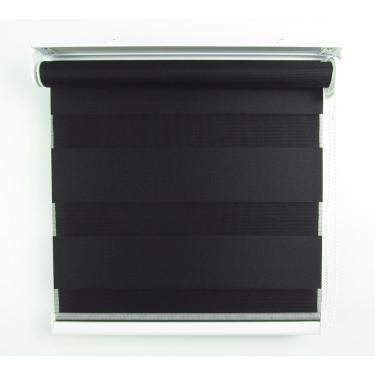 Imagem de Cortina Rolô Double Vision Com Barra Niveladora Crisdan 1,60 Largura X 1,40 Altura Preto