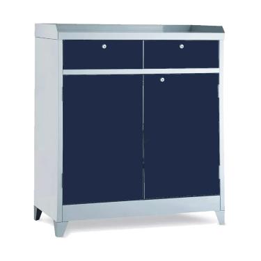 Imagem de Armário De Aço P/ Ferramenta Ferramenteiro Duplo C/ Chave Azul Marinho