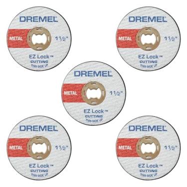 Imagem de Dremel EZ456, diâmetro da roda de 38,1 mm, rodas de corte reforçadas de fibra de vidro EZ - Lock™, disco de corte de ferramenta rotativa para corte de metal, 5 peças, médio
