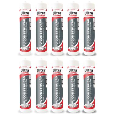 Imagem de Kit 10 Selante Vedante Poliuretano PU Ultraflex Bege Bisnaga 400g ITW