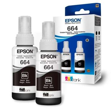 Imagem de Kit Refil De Tinta Epson 664, Preto, 70ml - T664120-2p