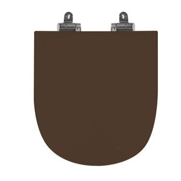 Imagem de Assento Sanitário Poliéster para Louça Link/carrara/belle Époque deca Slow Close Cromado Marrom Fosco