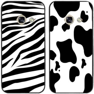 Imagem de 2 peças zebra vaca leite impresso TPU gel silicone capa de telefone traseira para Samsung Galaxy todas as séries (Galaxy A3 2017)