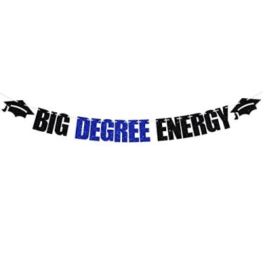 Imagem de Faixa de energia Big Degree, Class of 2024/Congrats Grad, Bachelor/Master Degree Phd College Graduation Party Decoration Supplies (preto e azul)