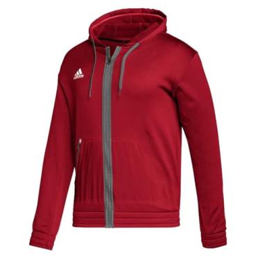 Imagem de adidas Moletom masculino com capuz e zíper completo vermelho | cinza GG