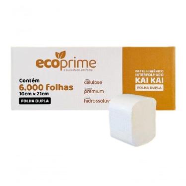 Imagem de Papel Higiênico Interfolhado 10cmx21cm 100% Celulose F.dupla Ecoprime C/6000